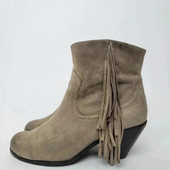 Sam Edelman Louie Suede Leather Fringe Booties - 6 - Picture 6 of 11